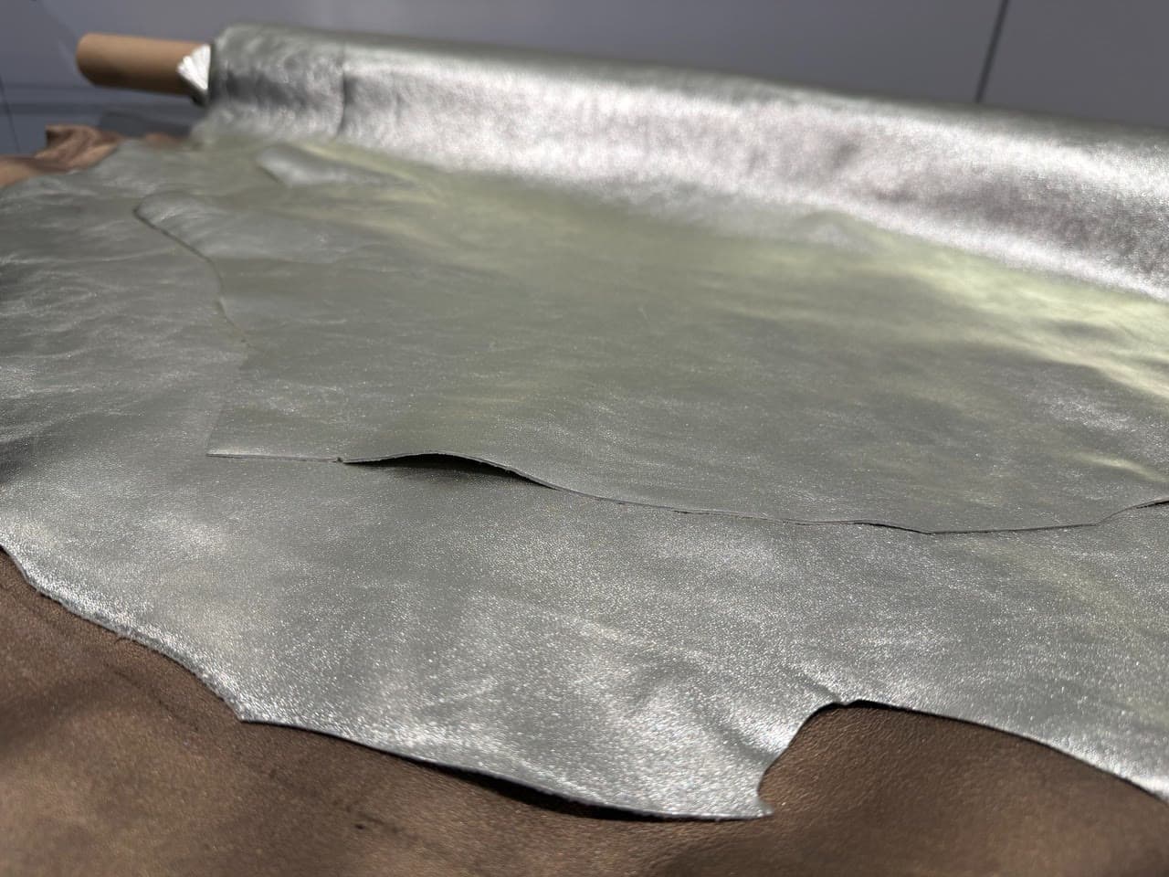A hide of silver lambskin
